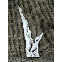 Breaching whales with missing base 8" tall (33)