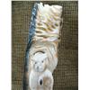 Image 3 : Ivory prospector and owl on wood base 8" tall, 4" diameter (33)