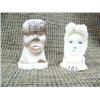 Image 1 : Pair of ivory carvings, male and female face (33)