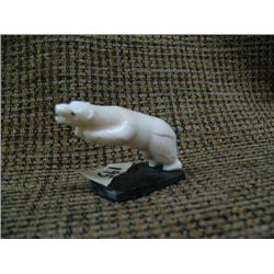 Charging ivory bear on baleen, unreadable signature (33)