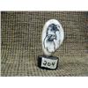 Image 1 : Ivory platchet with 2 scrimshawed eagle heads on wood base (33)