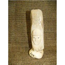 Bone face by Gogliook on ivory base 6.5" long (33)