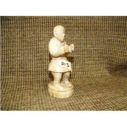 Stellar sea cow Bone Alaska native man dancer 5" tall (33)
