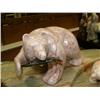 Image 3 : Soapstone sculpture 21" long 10" high, 3 bears with 2 fish in mouth (33)