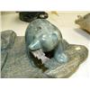 Image 2 : 3 soapstone bears on base 19" long, 5" high, by E.S. (33)