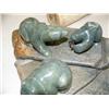 Image 3 : 3 soapstone bears on base 19" long, 5" high, by E.S. (33)