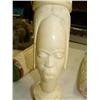 Image 3 : Elephant ivory African bust 17" tall, 4" wide, some damage on hair (33)