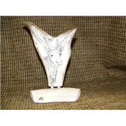 Imported antler on antler scrimshawed of moose (33)