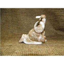 Soapstone carving with wood ivory tipped spear, by E.G. (33)