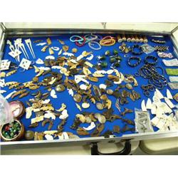 Huge lot of ivory billikens, hematite jewelry, wood boxes with ivory lids, bracelets, trade beads, h