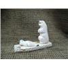 Image 1 : Polar bear eating seal made of ivory by Topkok from Teller 4" long 3" tall (33)