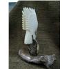 Image 2 : Ivory eagle on bone or antler base 8" tall - may be imported (33)