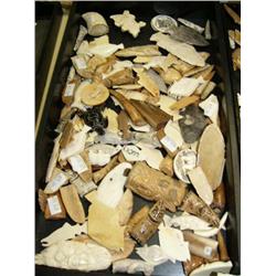Huge lot of ivory, bone and antler small carvings (33)