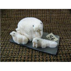 Ivory walrus family on baleen by Cobert (33)