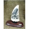 Image 1 : Intricately carved whale's tooth of whaling scene 5" tall (33)