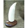 Image 3 : Intricately carved whale's tooth of whaling ship signed by Peter Kwray 6" tall (33)