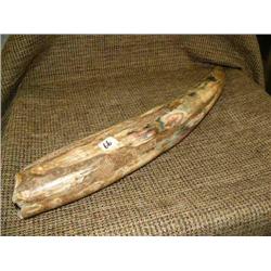 Beautiful highly polished fossilized walrus tusk with green, red, brown and yellow 20" (33)