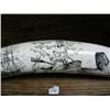 Image 2 : Ivory tusk by R.E.D. 10" long with harpooner, boat and breeching whale (33)