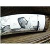 Image 3 : Ivory tusk by R.E.D. 10" long with harpooner, boat and breeching whale (33)