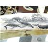 Image 2 : Walrus tusk 29" long with various whales and ships by Rashidi (33)