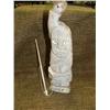 Image 1 : Whale bone carving by Alaska Native with unreadable signature 12" ivory and  baleen eyes (33)