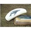 Image 2 : All ivory whale's teeth and mastodon bark of whaling scene signed but unreadable (33)
