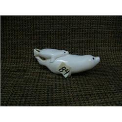 Mother and child seal 4" long (33)