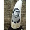 Image 2 : CHOICE on 4 ivory whales teeth from 3-3.5" tall scrimshawed on wood base: Alaska Native portrait (33