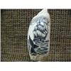 Image 2 : CHOICE on 4 ivory whales teeth from 3-3.5" tall scrimshawed on wood base: whaling ship with whale (3