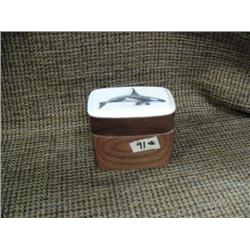 CHOICE on 3 wood boxes with ivory scrimshawed lids, by Rashidi 3" tall 3" wide: whale (33)
