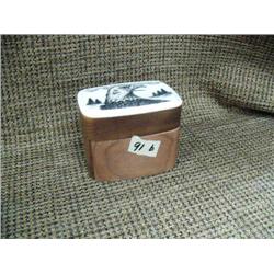 CHOICE on 3 wood boxes with ivory scrimshawed lids, by Rashidi 3" tall 3" wide: eagle (33)