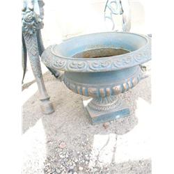 Cast iron urn with handles 13" tall 19"wide (3)