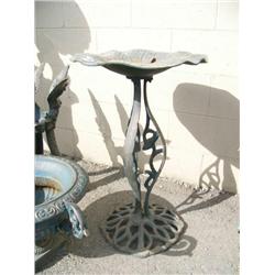 Cast iron bird bath 29" tall 18" wide (3)