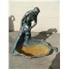 Image 1 : Cast iron fountain with woman pouring water into leaf base 33" tall 34" wide (3)