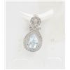Image 1 : #119-BLUE TOPAZ & CZ PENDANT