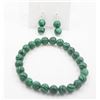 Image 1 : #96-GREEN MALACHITE BRACELET & EARRINGS
