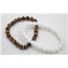 Image 1 : #140-NATURAL TIGER EYE & WHITE TOURQUOISE BRACELET