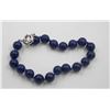 Image 1 : #70-NATURAL LAPIZ LAZULI BRACELET 7.5"
