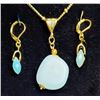 Image 1 : 7) NATURAL FREE FORM ADCENTURINE PENDANT ON 18"