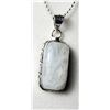 Image 1 : 11) NATURAL RECTANGULAR CUT MOONSTONE PENDANT ON