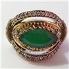 Image 1 : JP947-126 SILVER GREEN ONYX RING