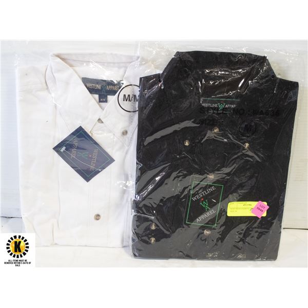 2 NEW MEN'S SHIRTS 1 BLACK 1 WHITE SIZE M