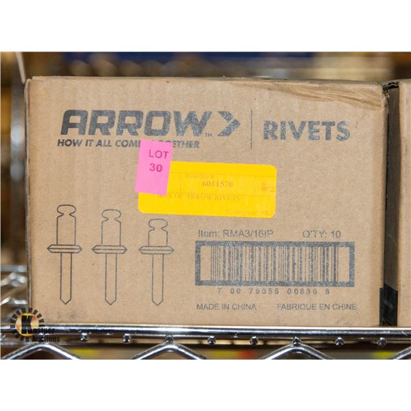 BOX OF ARROW RIVETS