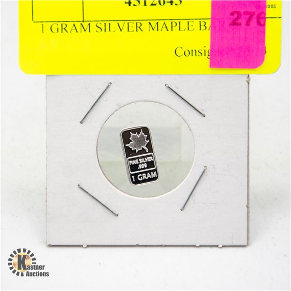 1 GRAM SILVER MAPLE BAR