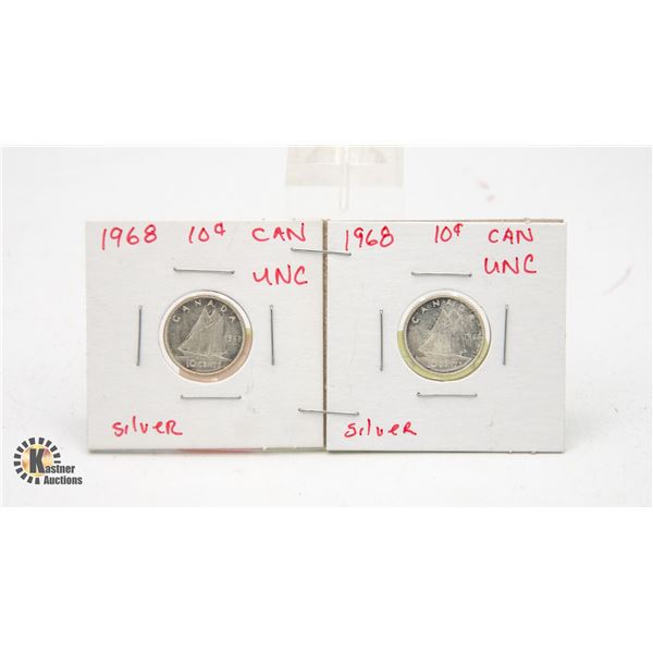 1968/1968 UNCIRCULATED 10 CENT SILVER