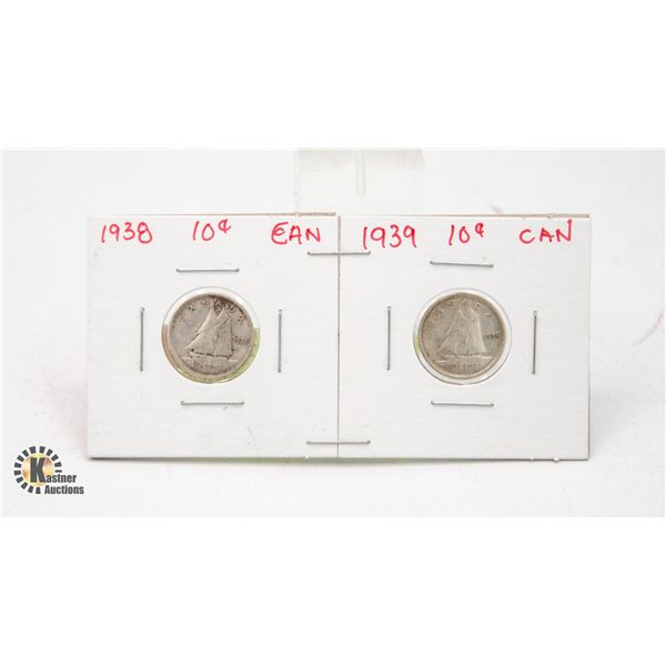 1938/1939 SILVER DIMES