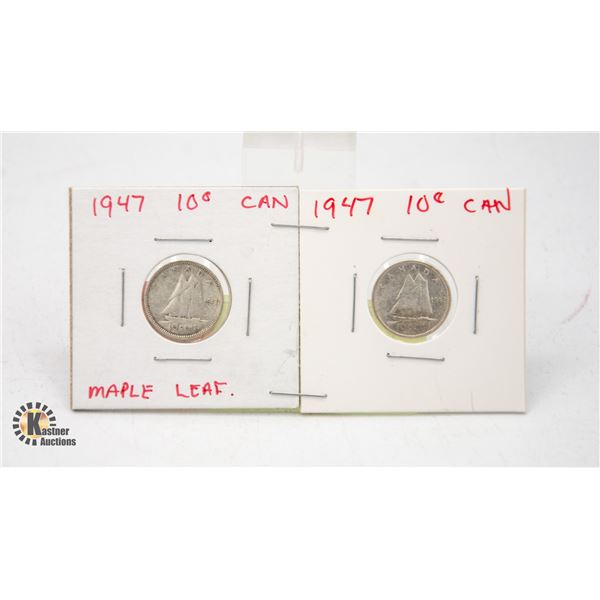 1947 MAPLE LEAF/1947 SILVER DIMES