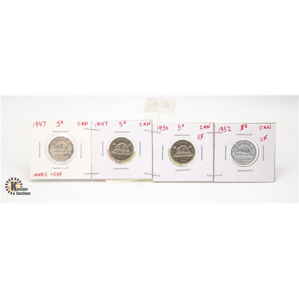 1947 MAPLE LEAF/1947/1950/1952 NICKELS
