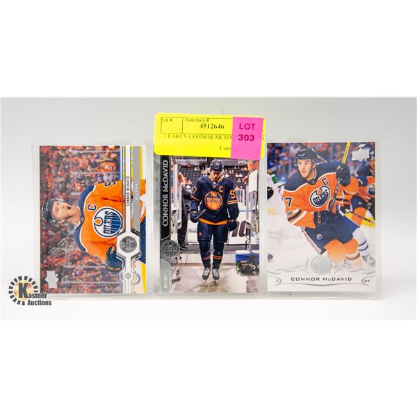 3 EARLY CONNOR MCDAVID CARDS