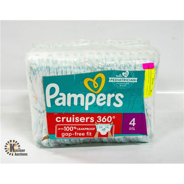 62 NEW PAMPERS CRUISERS 360 SIZE 4 LEAKPROOF AND